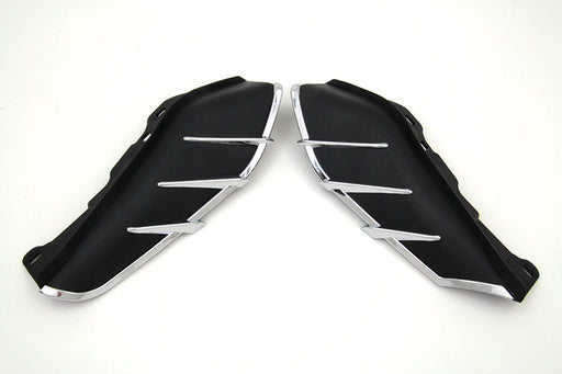 V-Twin Manufacturing Black Windshield Deflector Set with Chrome Trim - additional view 2