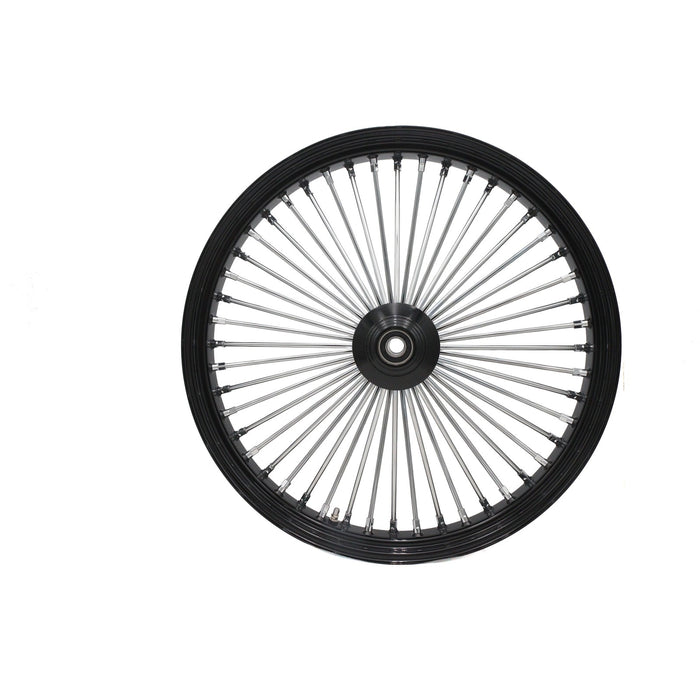 26 X 3.5" King Spoke Front Wheel Black/Chrome - Ultima 37-541 - Big Twin 0+