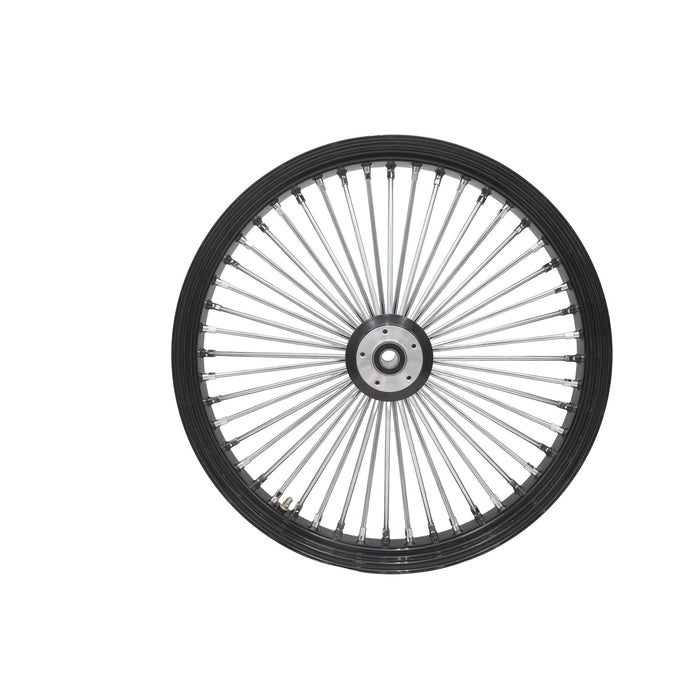 26 X 3.5" King Spoke Front Wheel Black/Chrome - Ultima 37-541 - Big Twin 0+