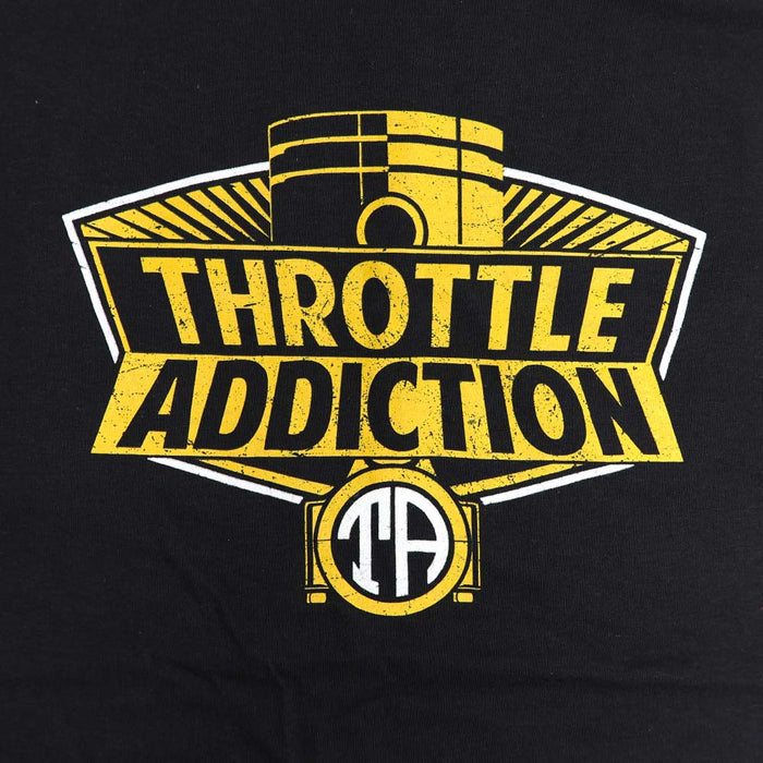 Throttle Addiction Piston Logo T-Shirt - Black