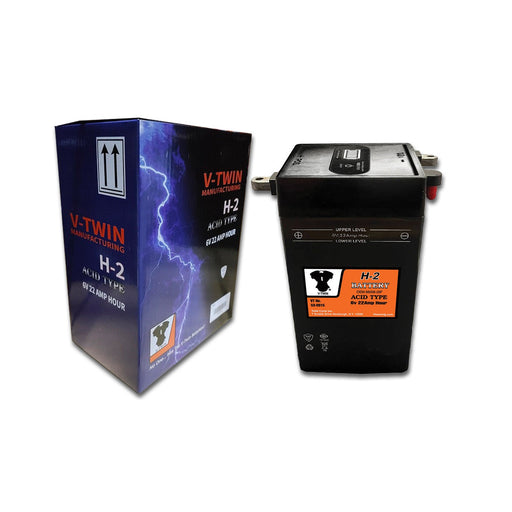 H-2 6 Volt 22 Amp Battery with Vent Tube - V-Twin 53-0915