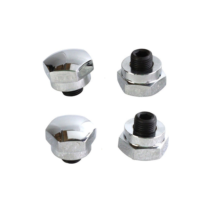 Chrome Rocker Shaft End Plug - V-Twin 7142-4 - Ironhead 1971-1984