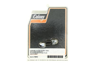 Colony Chrome Air Cleaner Screws Acorn Style