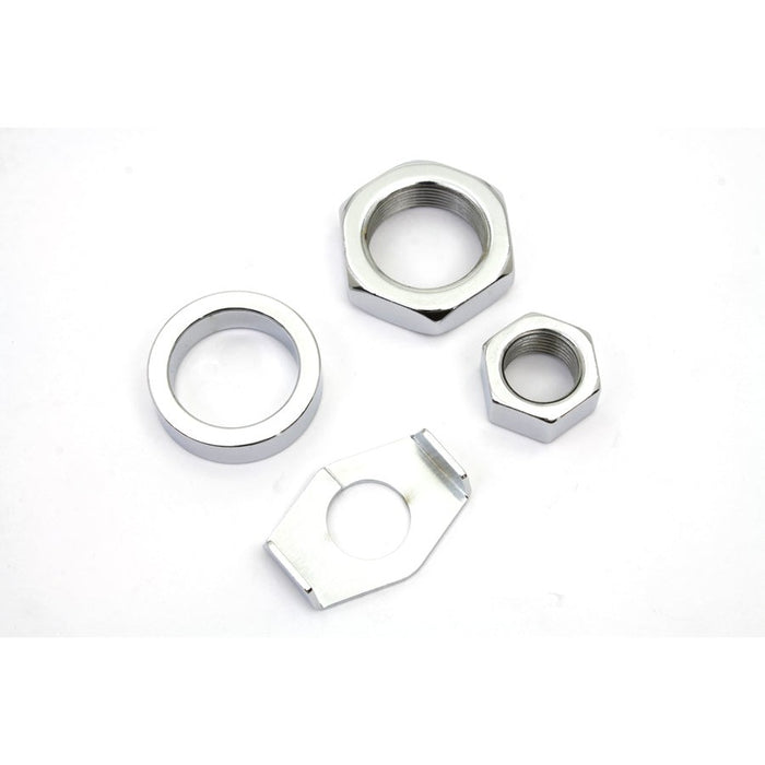 Chrome Rear Axle Nut and Lock Kit - V-Twin 8160-4 - OEM 41596-30