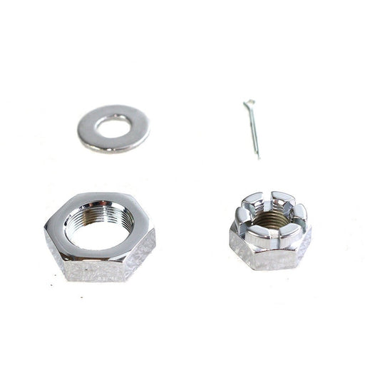 Chrome Front Axle Nut Kit - V-Twin 8162-3 - OEM 43886-30