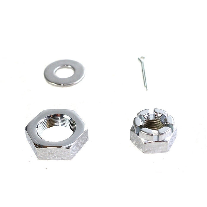 Chrome Front Axle Nut Kit - V-Twin 8162-3 - OEM 43886-30