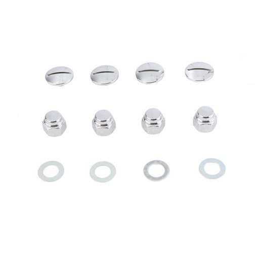 Chrome Rocker Shaft End Cap Nut Slot Type - V-Twin 8222-8 - Ironhead 1957-1970