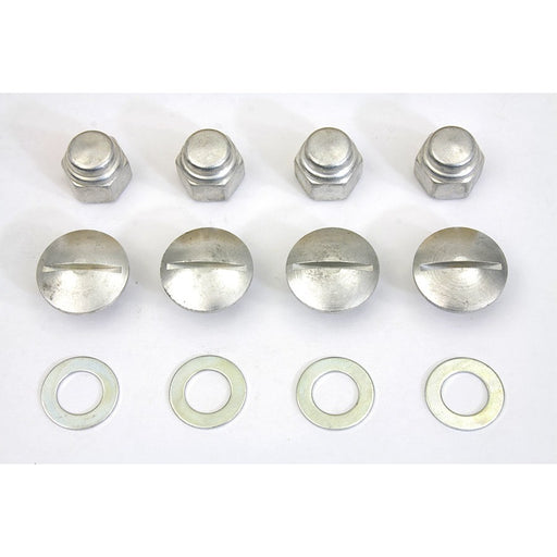 Cadmium Rocker Shaft End Cap Nut Slot Type - V-Twin 8223-8 - Ironhead 1957-1970