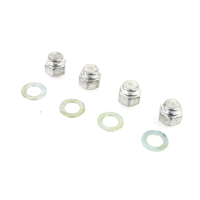 Rocker Shaft Cadmium End Cap Type Nuts with Washers - V-Twin 8401-8 - Ironhead 1957-1985