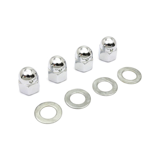 Rocker Arm Shaft Chrome Acorn Nut and Washer - V-Twin 8730-8 - Ironhead 1957-1985