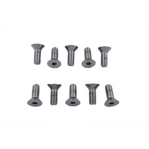 Chrome Allen Type Disc Screw Set - V-Twin 8758-10 - Ironhead 1978-1982