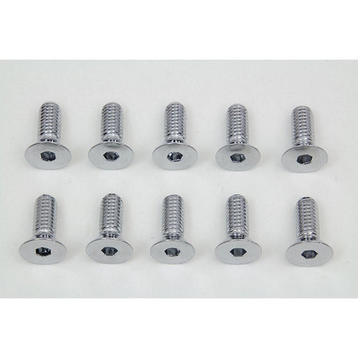 Chrome Allen Type Disc Screw Set - V-Twin 8758-10 - Ironhead 1978-1982