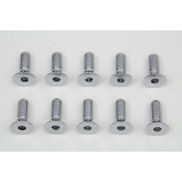 Chrome Allen Type Disc Screw Set - V-Twin 8758-10 - Ironhead 1978-1982