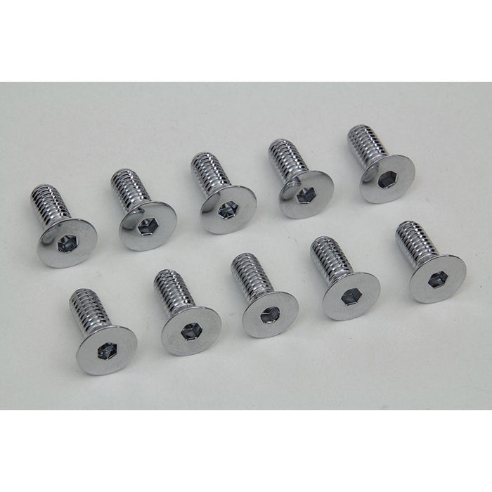 Chrome Allen Type Disc Screw Set - V-Twin 8758-10 - Ironhead 1978-1982