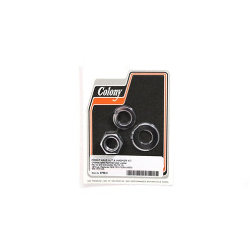 Chrome Front Axle Nut and Washer Kit - V-Twin 8768-3