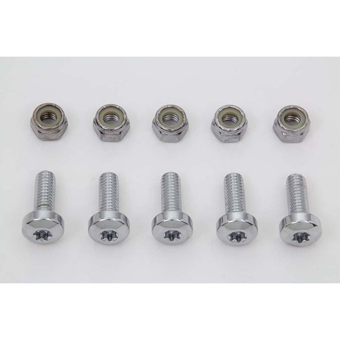 Chrome Front Brake Disc Bolt Kit - V-Twin 8794-10 - OEM 3655
