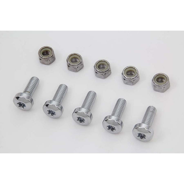 Chrome Front Brake Disc Bolt Kit - V-Twin 8794-10 - OEM 3655