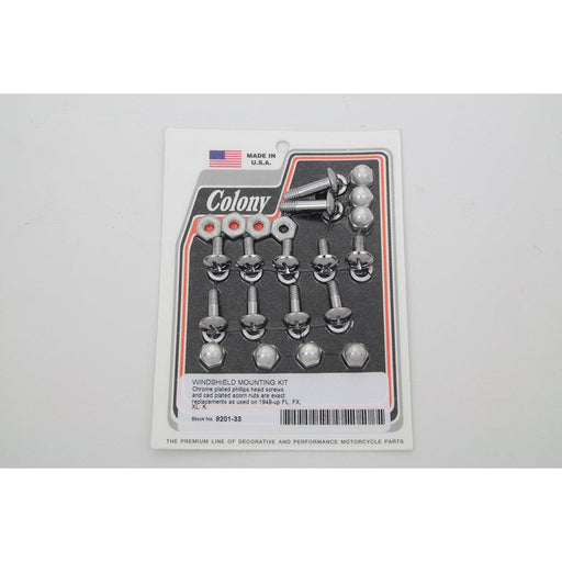 Windshield Mounting Screw Set Cadmium - V-Twin 9201-33
