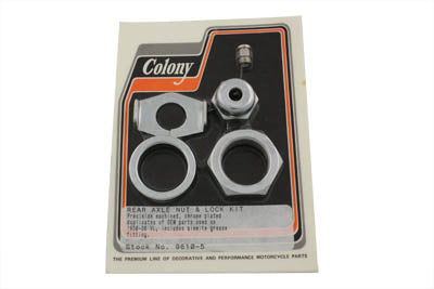 Colony Chrome Rear Axle Nut and Lock Kit