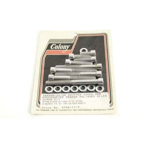 Transmission Shifter Cover Screw Kit Polished - V-Twin 9789-17-P - Big Twin 1991-2005