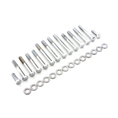 Rocker Box Screw Kit Chrome - V-Twin 9831-28T - Ironhead 1977-1985