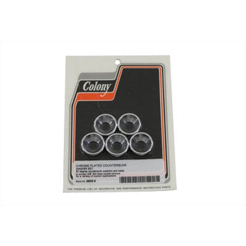 Chrome Countersunk Washer Set 5/16",Y - V-Twin 9835-8 - Big Twin 0+
