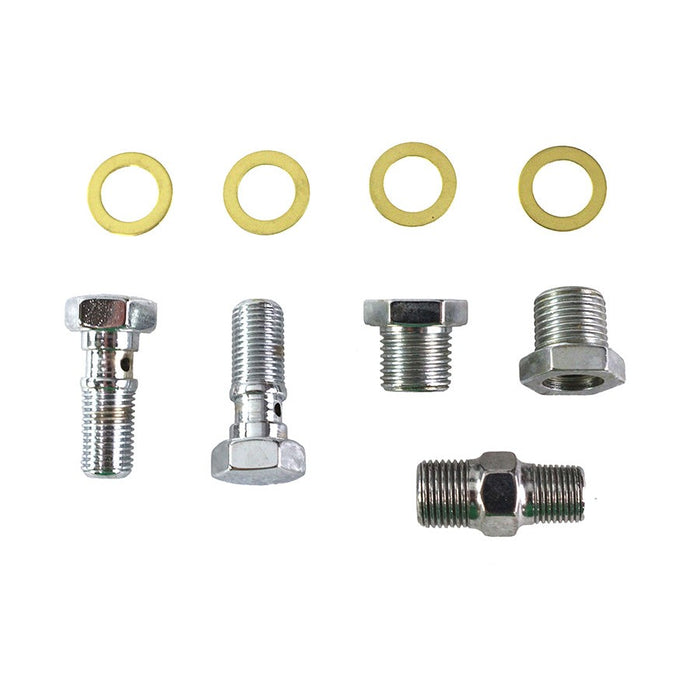 Oil Line Fitting Kit Chrome - V-Twin 9847-9