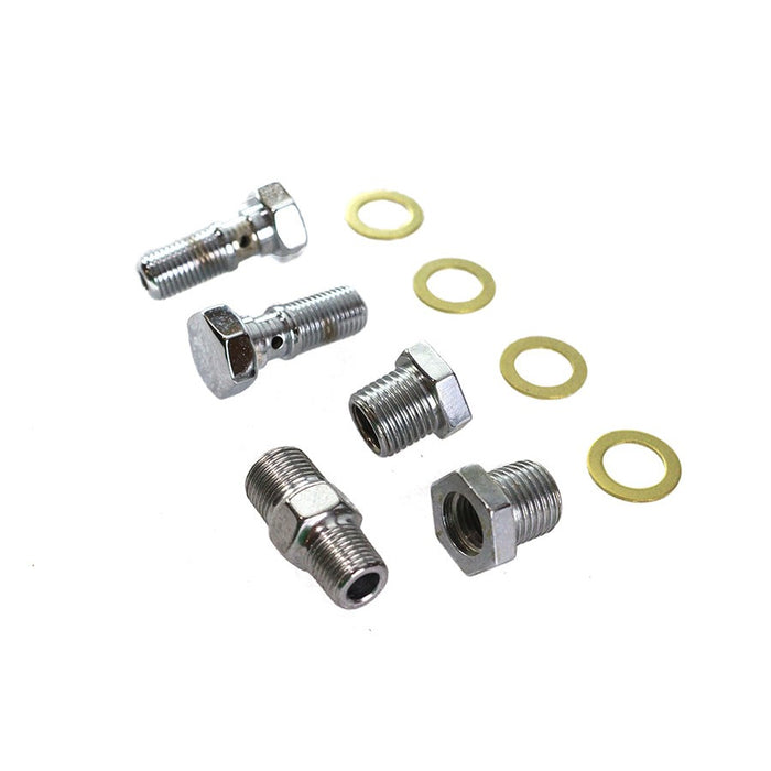 Oil Line Fitting Kit Chrome - V-Twin 9847-9