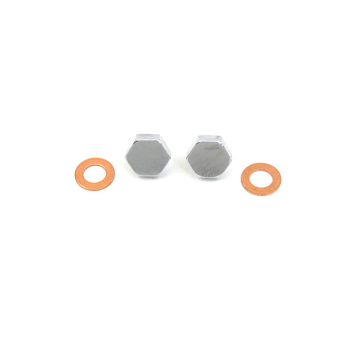 Chrome Fork Slider Drain Screws - V-Twin 9907-4 - OEM 46201-52 - Sportster 1952-1972