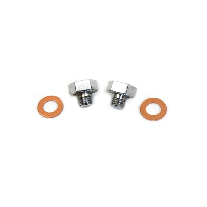 Chrome Fork Slider Drain Screws - V-Twin 9907-4 - OEM 46201-52 - Sportster 1952-1972
