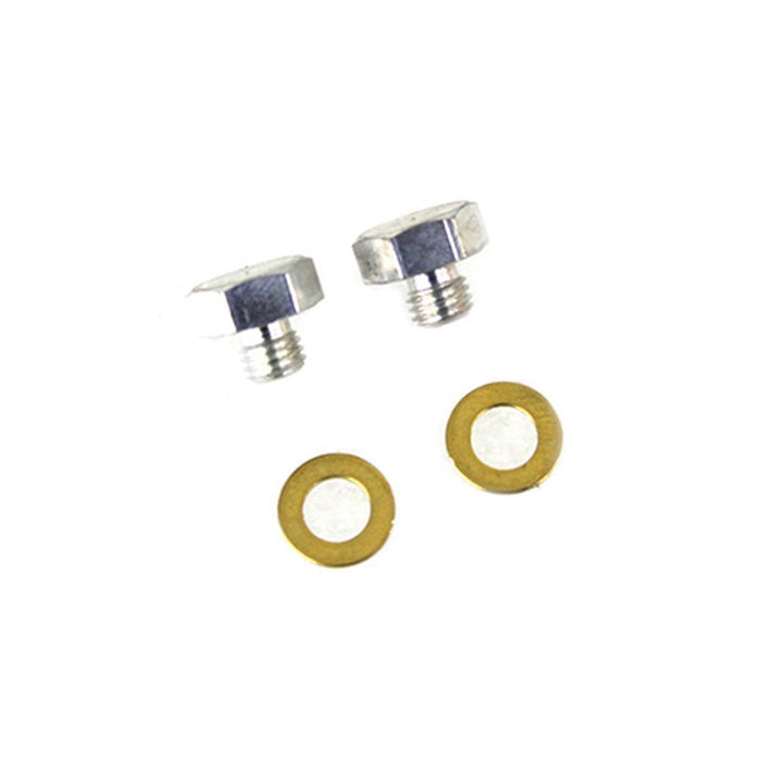 Cadmium Fork Slider Drain Screws - V-Twin 9908-4 - OEM 46201-52 - Sportster 1952-1972