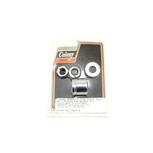 Front Axle Spacer Kit Groove Style Chrome - V-Twin 9924-4 - OEM 43657-89 - Evolution Softail 1990-1995