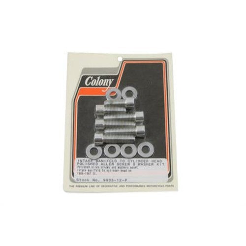 Polished Intake Manifold Allen Mount Kit - V-Twin 9933-12-P - Evolution Sportster 1986-1987
