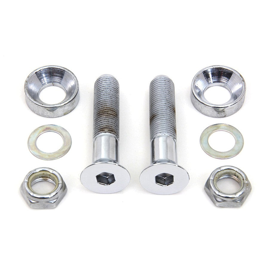 Lower Shock Mount Kit Chrome - V-Twin 9986-8 - OEM 3958 - Big Twin 1991-2017