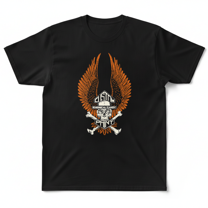 Chemical Candy Customs T-Shirt - Wing Skull - Black

We're proud to sell Chemical Candy Custom's merch on Chop Cult.

Screen Printed in Eau Claire, Wisconsin. Short Sleeve T-shirt, 100% cotton.