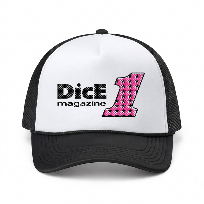 DicE Magazine - 5 Panel Foam Trucker Hat - DicE Logo Pink