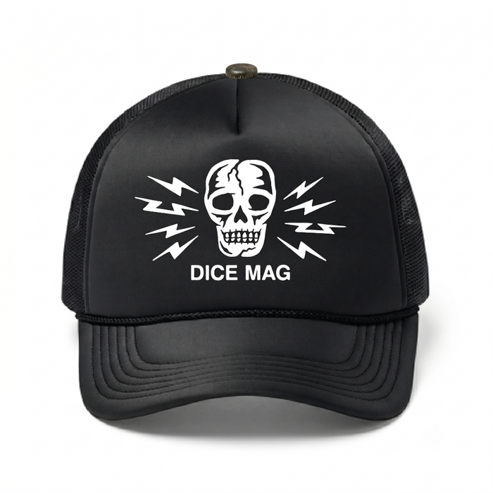 DicE Magazine - 5 Panel Foam Trucker Hat - Skull