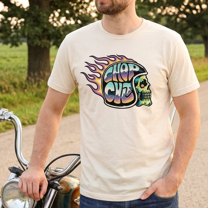 ChopCult Flaming Helmet T-Shirt