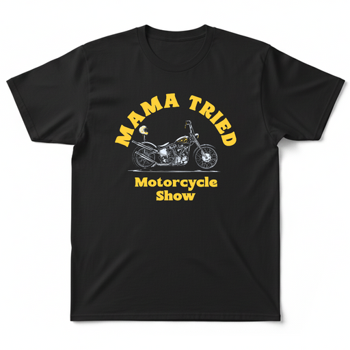 The Mama Tried Motorcycle show held annually in Milwaukee, Wisconsin is staple of the custom motorcycle industry. Being fellow wisconsinites, We're proud to sell their Mama Tried Show Merch on Throttle Addiction.