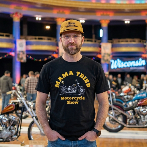 Mama Tried Motorcycle Show T-Shirt - Black