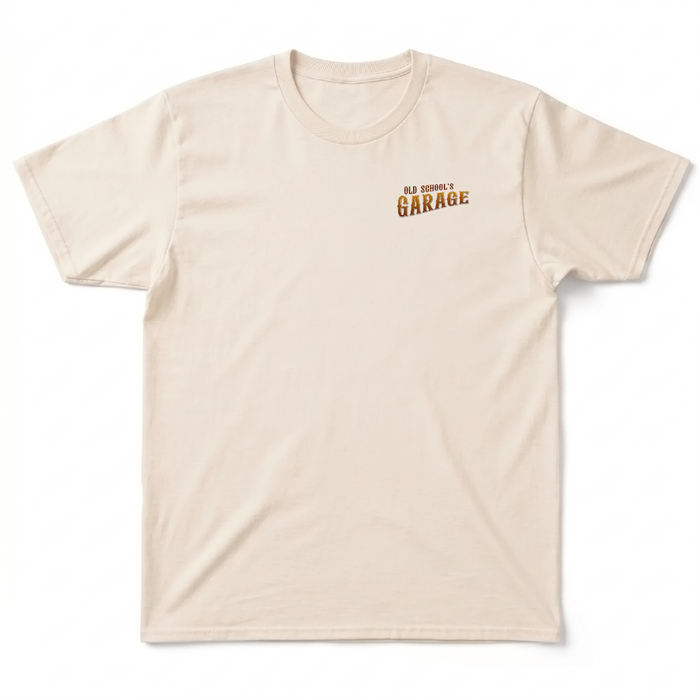 Vintage Harleys Revived Tee – Old School’s Garage

Features a full-back print.

Printed in Eau Claire, Wisconsin on a comfortable, durable cream tee.

Details:

Full-color back print: Old School’s Garage shopfront + Ironhead

Old School's Garage chest print

Full-back print: Northern Indiana Countryside

“Vintage Harleys Revived” in classic Western lettering