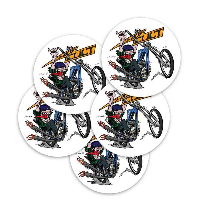 ChopCult - Motorcycle Logo - Round Sticker - 5 Pack