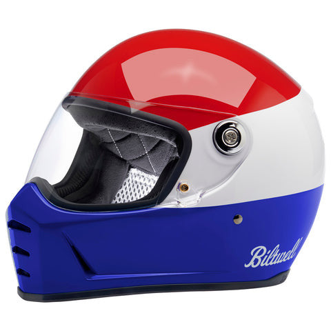 Biltwell - Lane Splitter Gloss Red/White/Blue  Helmet