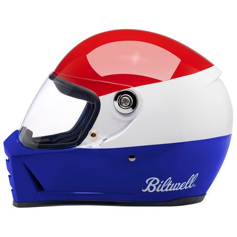 Biltwell - Lane Splitter Gloss Red/White/Blue  Helmet