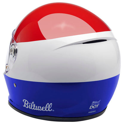 Biltwell - Lane Splitter Gloss Red/White/Blue  Helmet