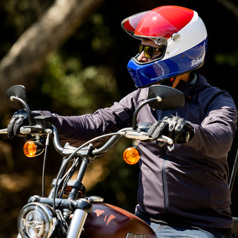 Biltwell - Lane Splitter Gloss Red/White/Blue  Helmet