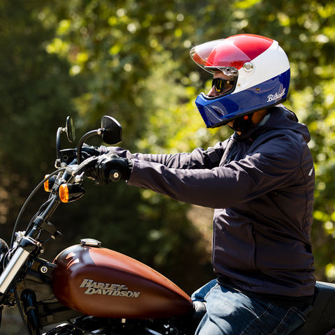 Biltwell - Lane Splitter Gloss Red/White/Blue  Helmet