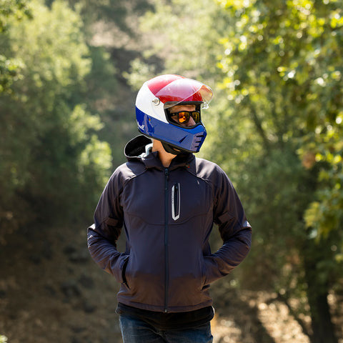 Biltwell - Lane Splitter Gloss Red/White/Blue  Helmet