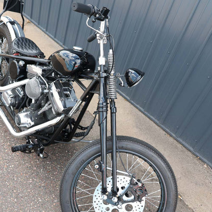 Vintage Harley Big Twin Style Springer Front End - Black and Chrome