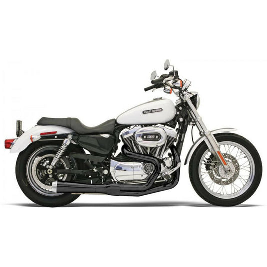 Bassani - Road Rage 2-Into-1 Short Exhaust - 2004-2013 Sportster XL - Black